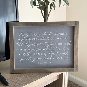 Don’t worry about anything Philippians 4:6 prayer sign